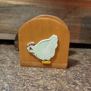 Wooden Chicken Napkin Holder